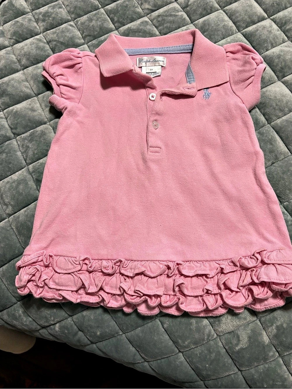 Ralph Lauren Ruffled Polo Dress & Bloomer Pink Baby 6M